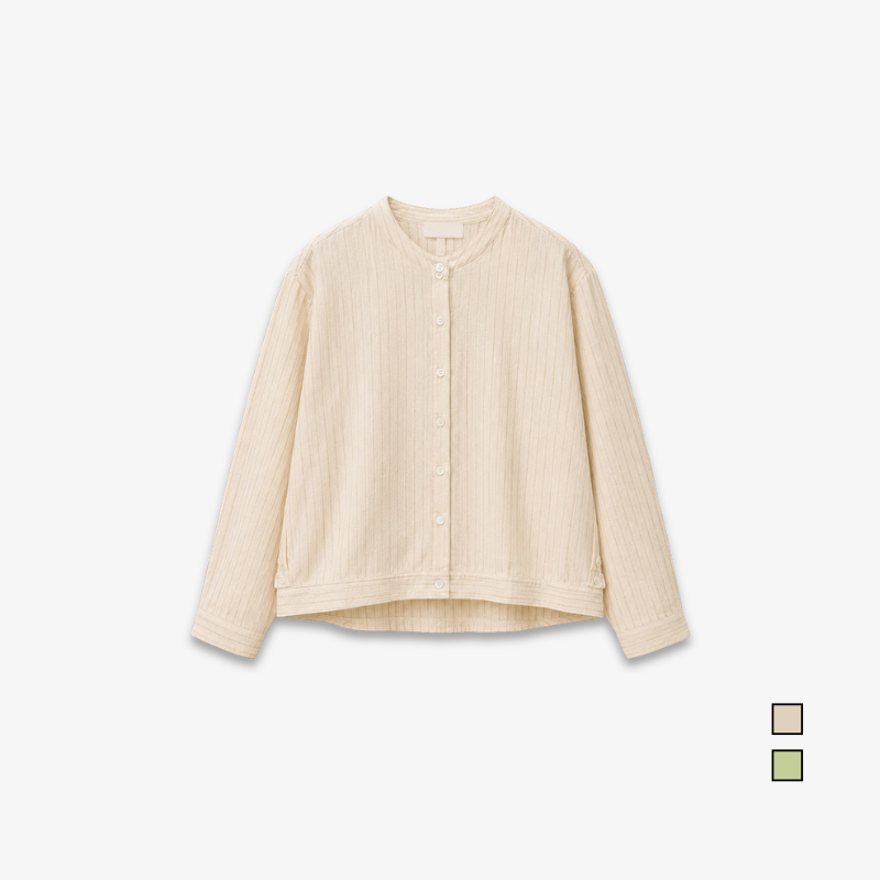 PISCO Women Textured Stripe Button-Up Blouse