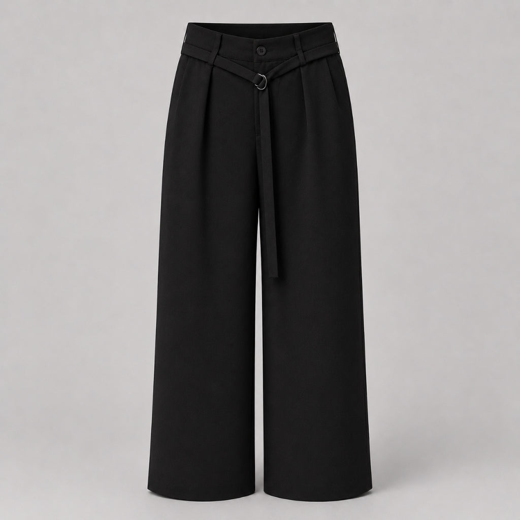 PISCO Women High-Waist Belted Wide-Leg Pants