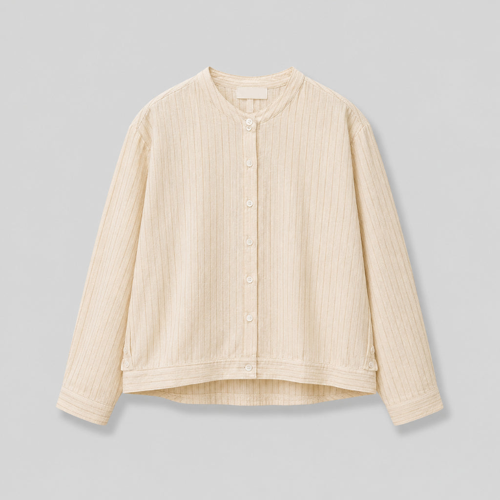 PISCO Women Textured Stripe Button-Up Blouse