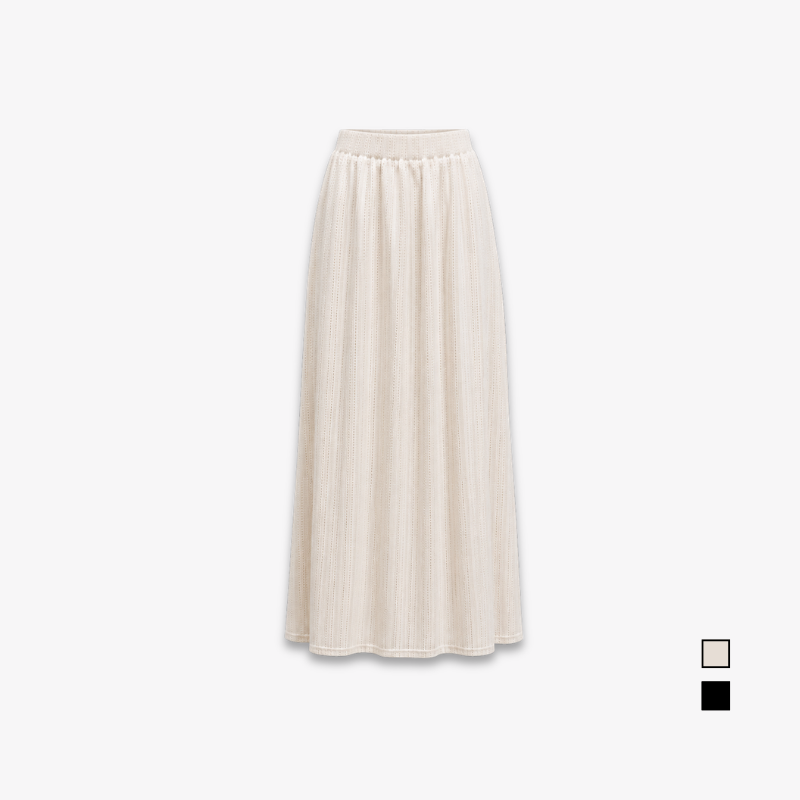 PISCO Women Textured Elastic Waist Maxi Skirt