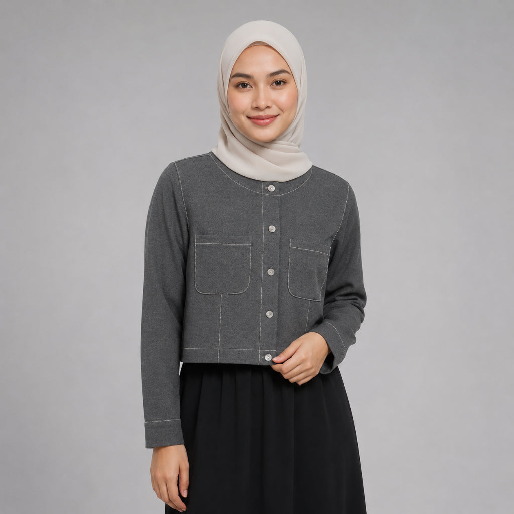 PISCO Women Contrast Stitch Cropped Blazer