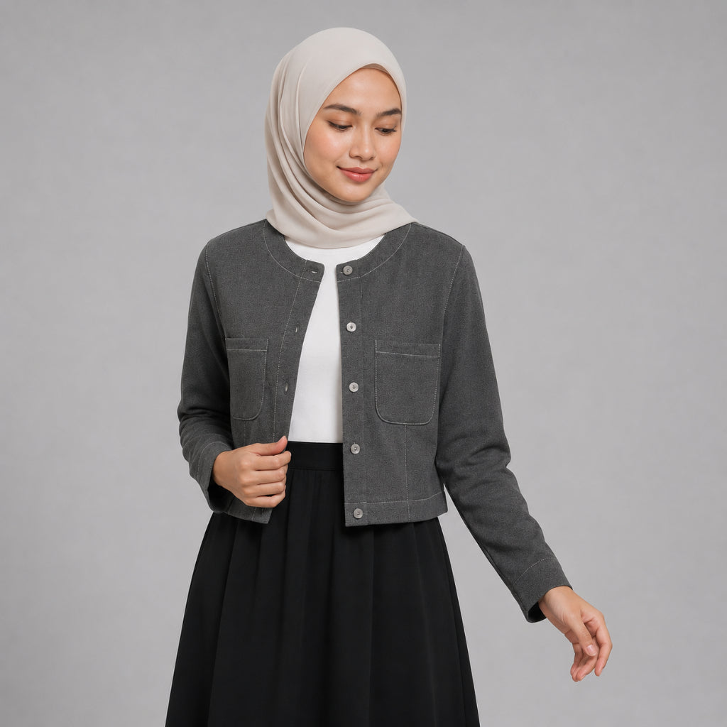 PISCO Women Contrast Stitch Cropped Blazer