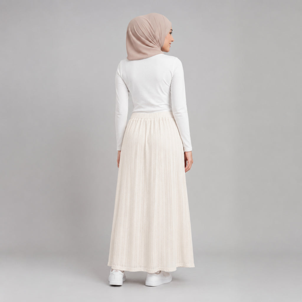 PISCO Women Textured Elastic Waist Maxi Skirt