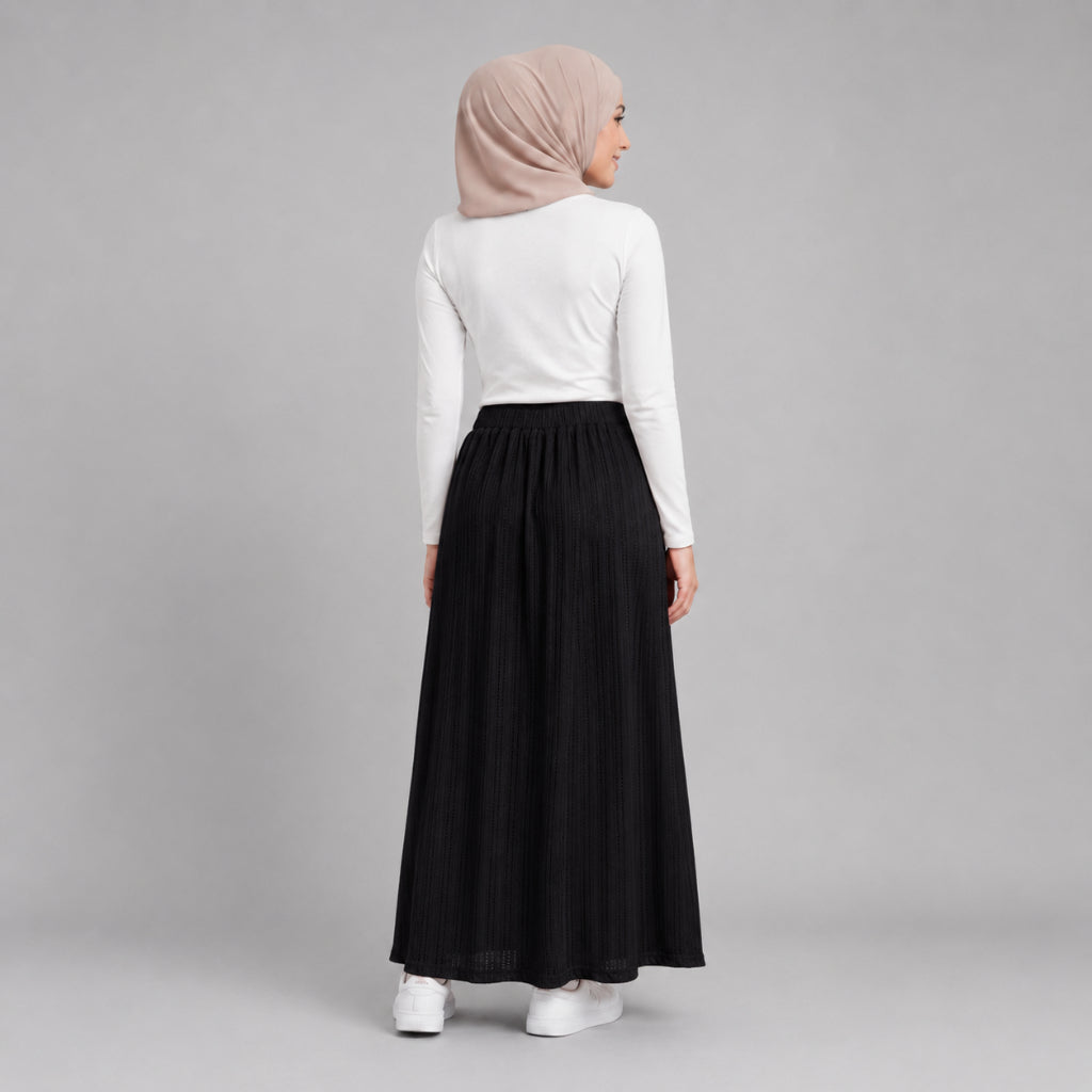 PISCO Women Textured Elastic Waist Maxi Skirt