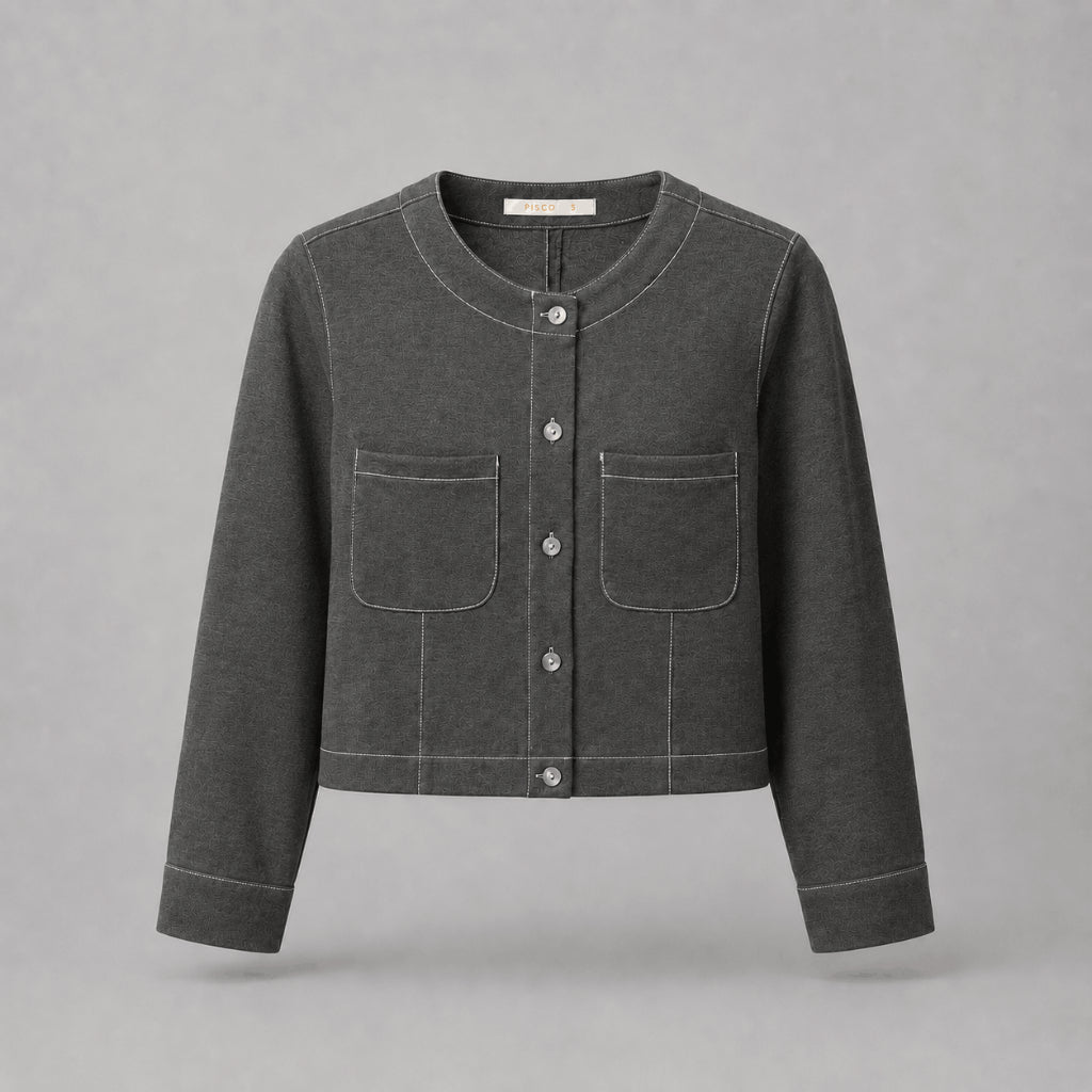 PISCO Women Contrast Stitch Cropped Blazer