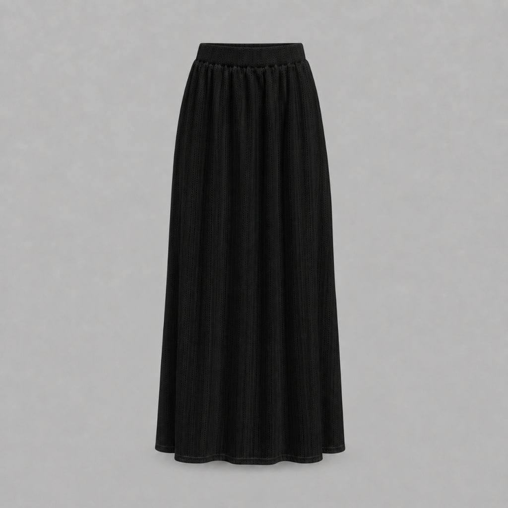 PISCO Women Textured Elastic Waist Maxi Skirt