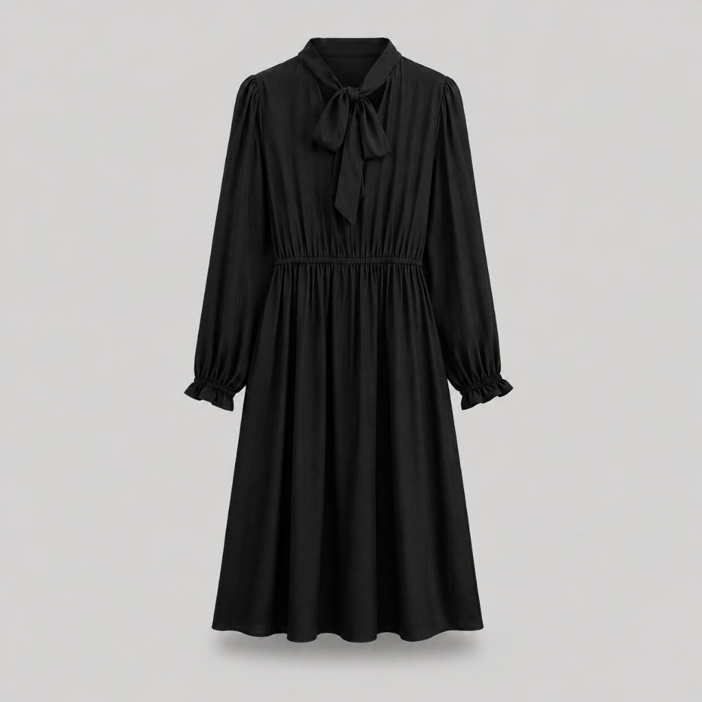 PISCO Women Bow Tie Neck Midi Dress