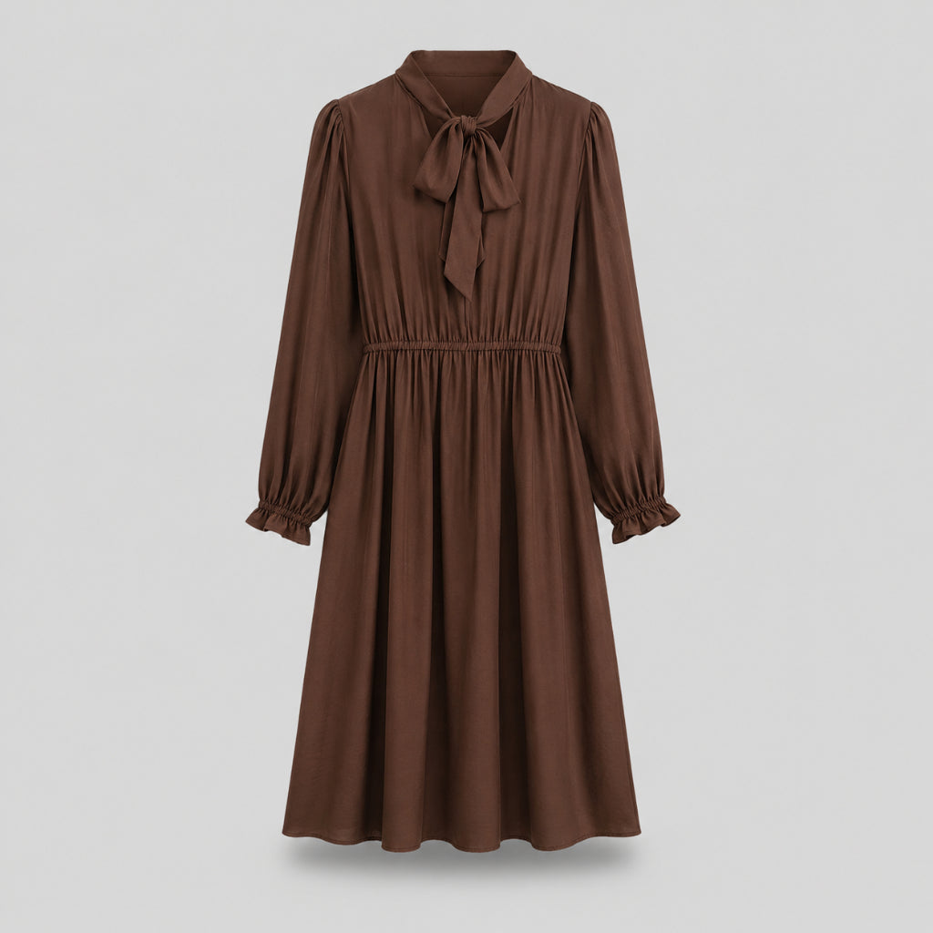 PISCO Women Bow Tie Neck Midi Dress