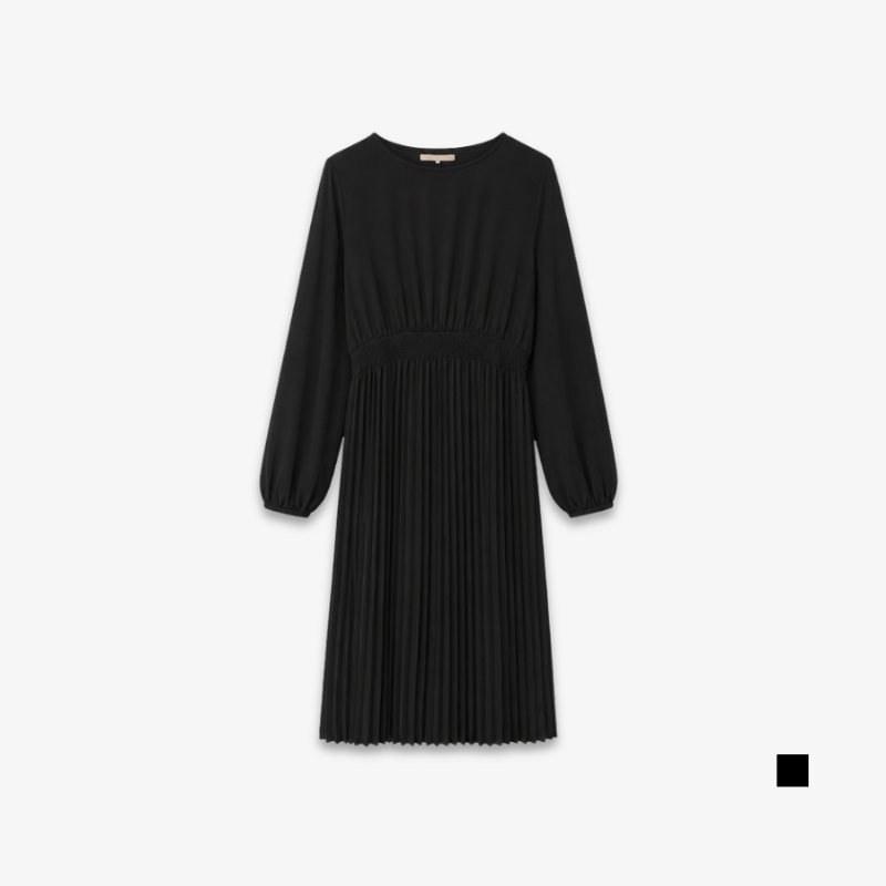 PISCO Women Smocked Waist Pleated Midi Dress