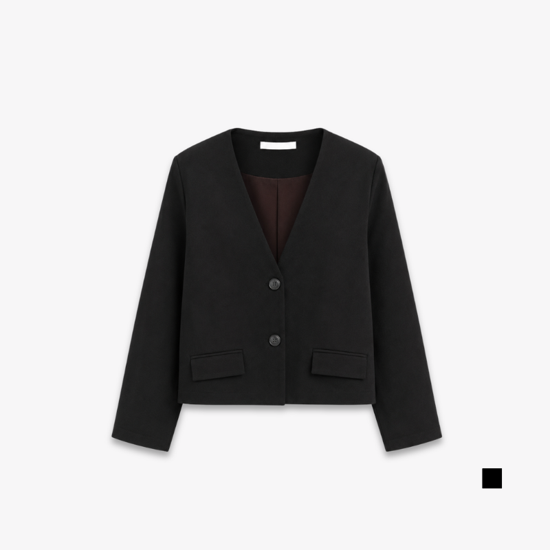 PISCO Women V-Neck Cropped Blazer
