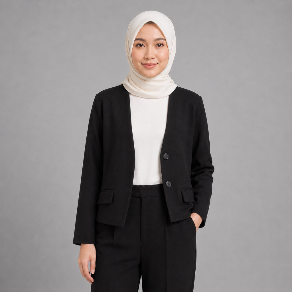 PISCO Women V-Neck Cropped Blazer