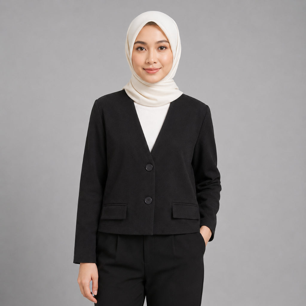 PISCO Women V-Neck Cropped Blazer