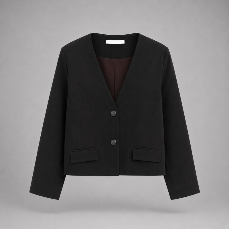 PISCO Women V-Neck Cropped Blazer