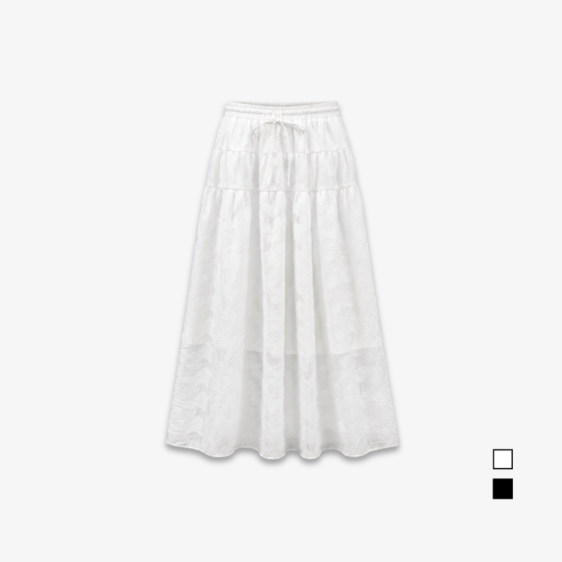 PISCO Women Floral Textured Maxi Skirt