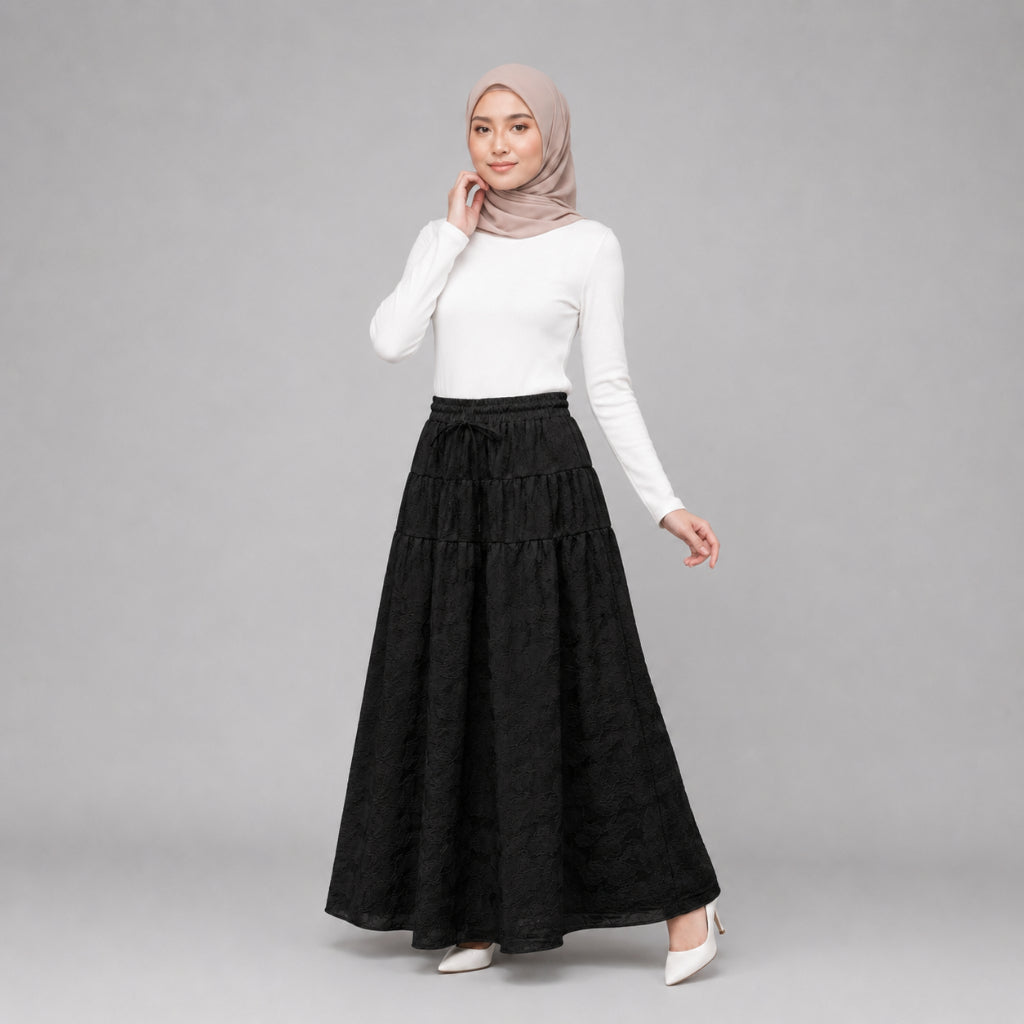 PISCO Women Floral Textured Maxi Skirt