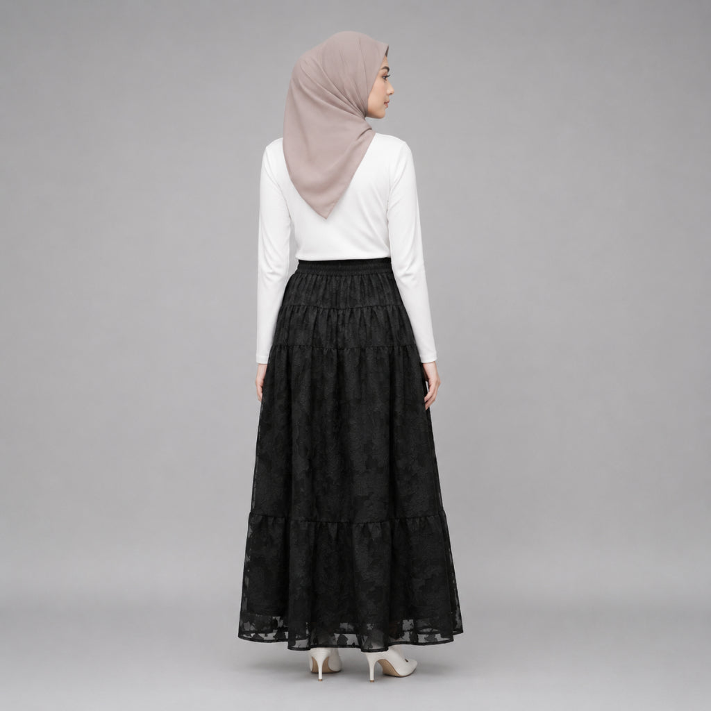 PISCO Women Floral Textured Maxi Skirt