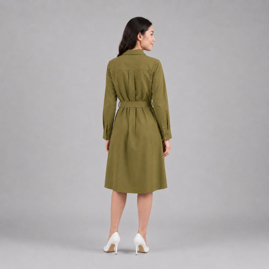 PISCO Women Long Sleeve Midi Dress