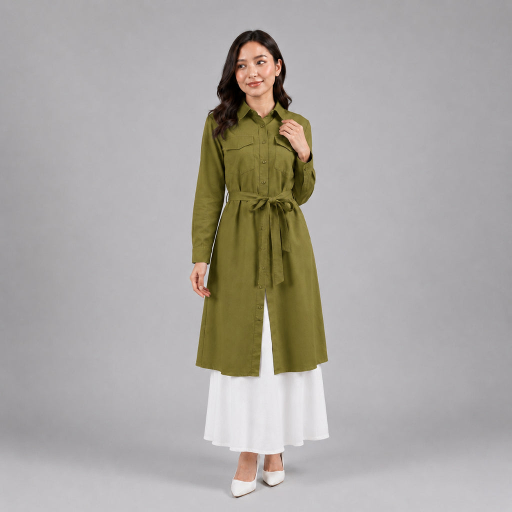 PISCO Women Long Sleeve Midi Dress