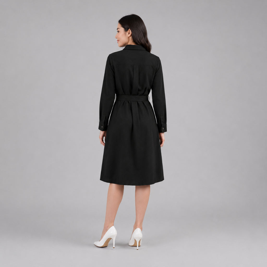 PISCO Women Long Sleeve Midi Dress