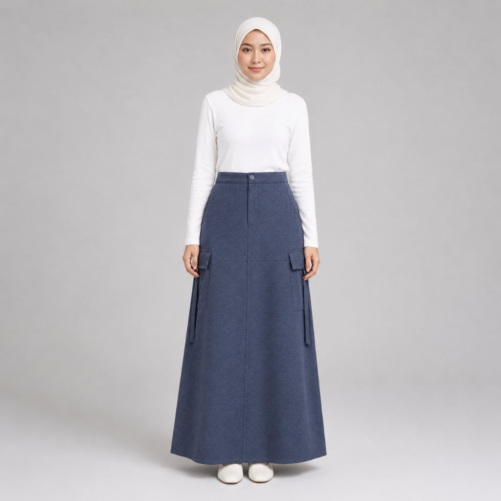 PISCO Women Modest Cargo Maxi Skirt