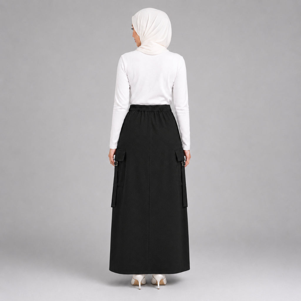 PISCO Women Modest Cargo Maxi Skirt