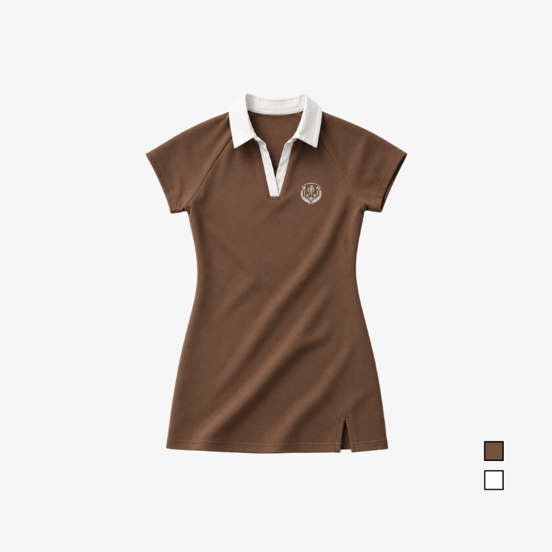 YFS Women Polo Collar Mini Dress