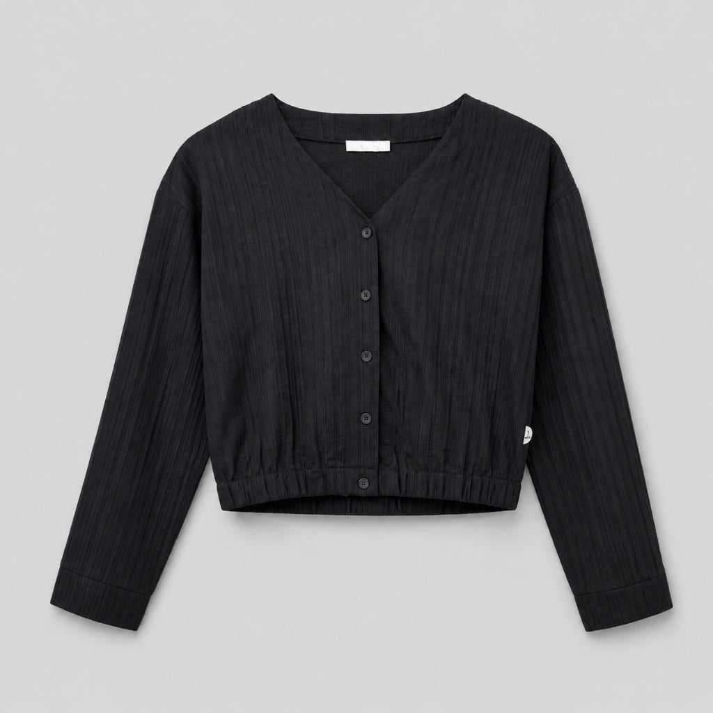 YFS Women Textured V-Neck Crop Blouse