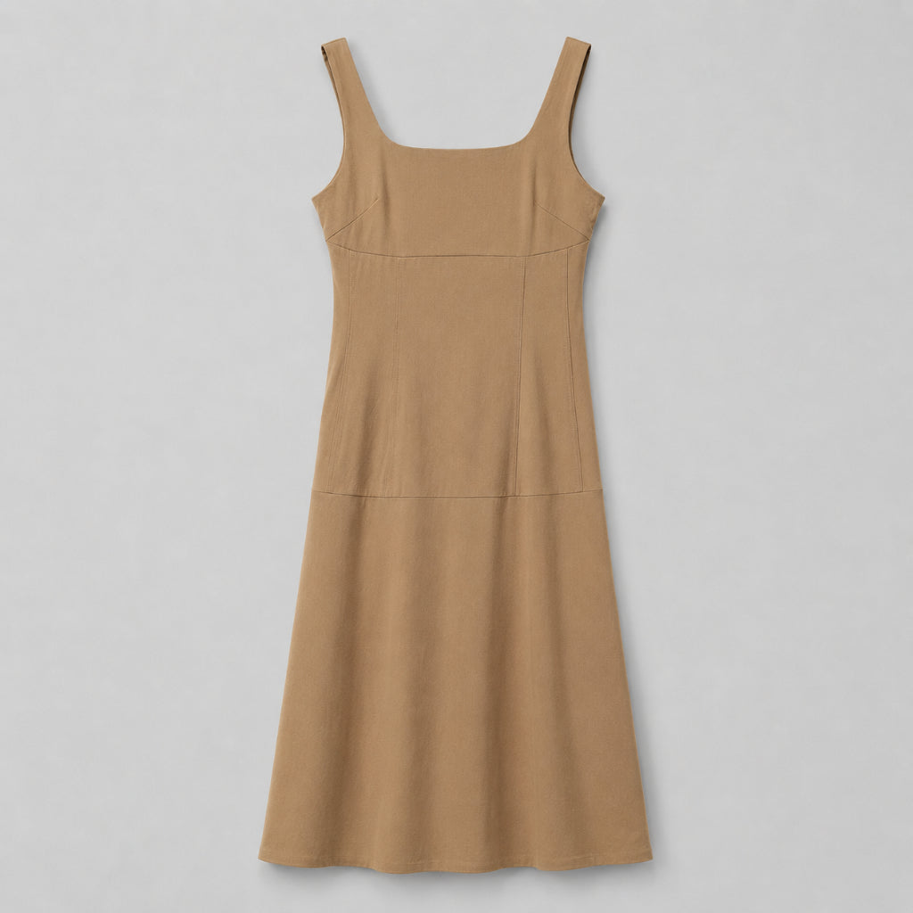 YFS Women Square Neck Sleeveless Midi Dress
