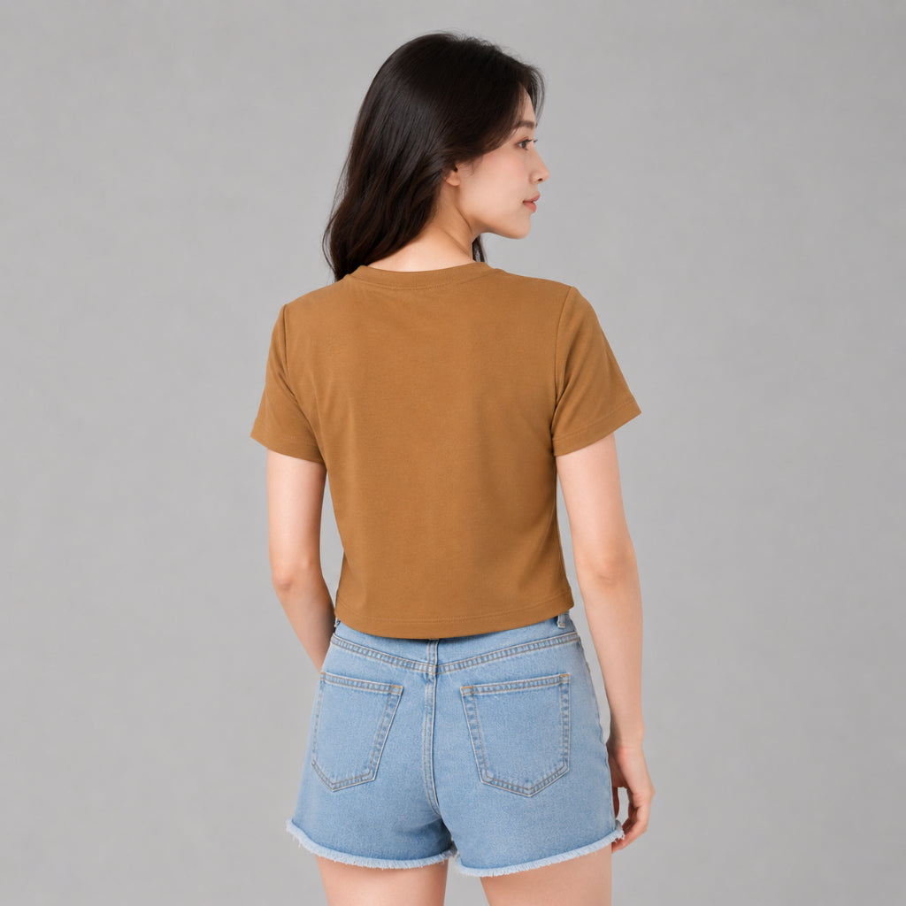 YFS Women Lucky Rhinestone Crop T-Shirt