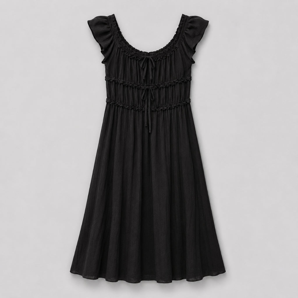 YFS Women Ruffle Sleeve Midi Dress
