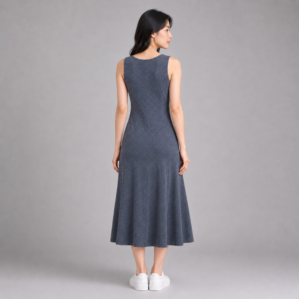 YFS Women Sleeveless Ribbed Midi Dress