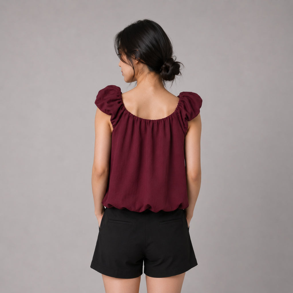 YFS Women Bubble Hem Sleeveless Top