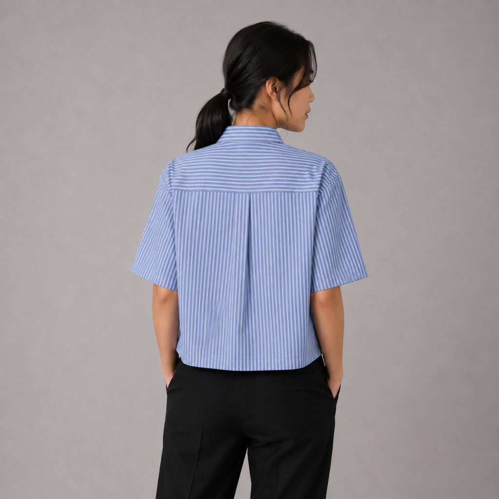 YFS Women Striped Short Sleeve Shirt