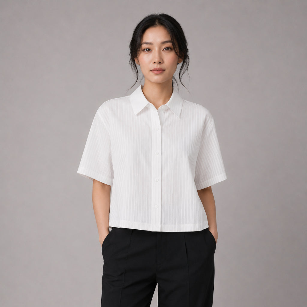 YFS Women Striped Short Sleeve Shirt