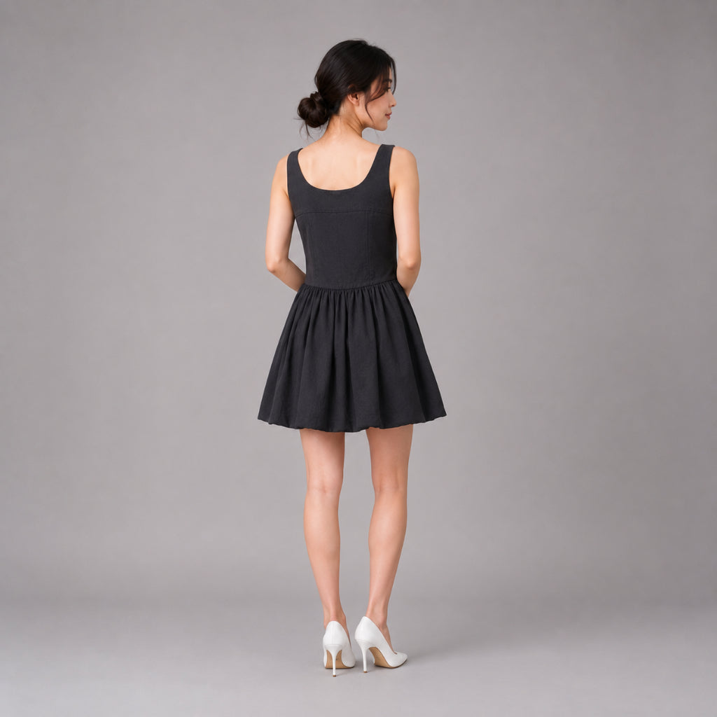 YFS Women Bubble Hem Mini Dress