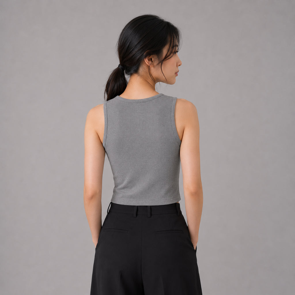 YFS Women Ribbed Crop Tank Top