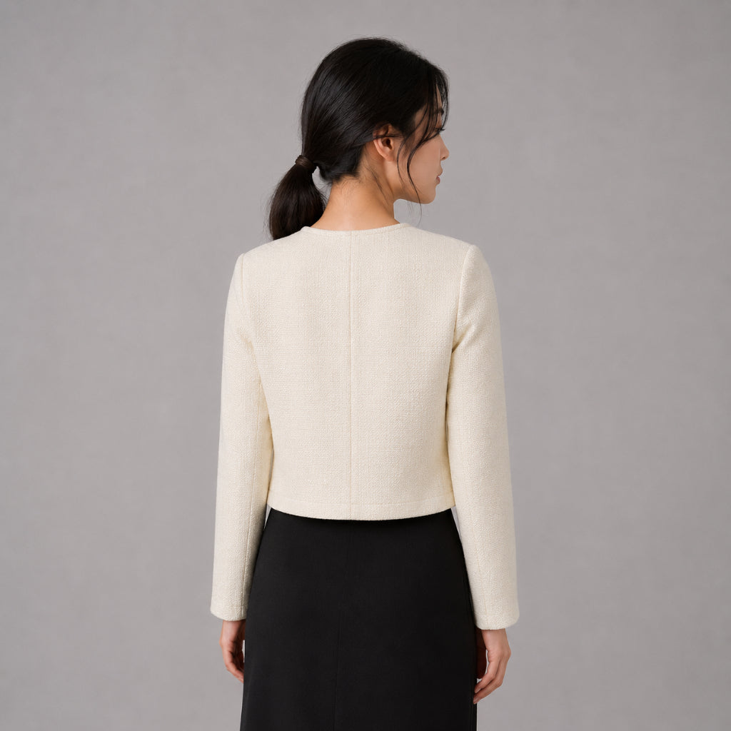 YFS Women Button Cropped Blazer