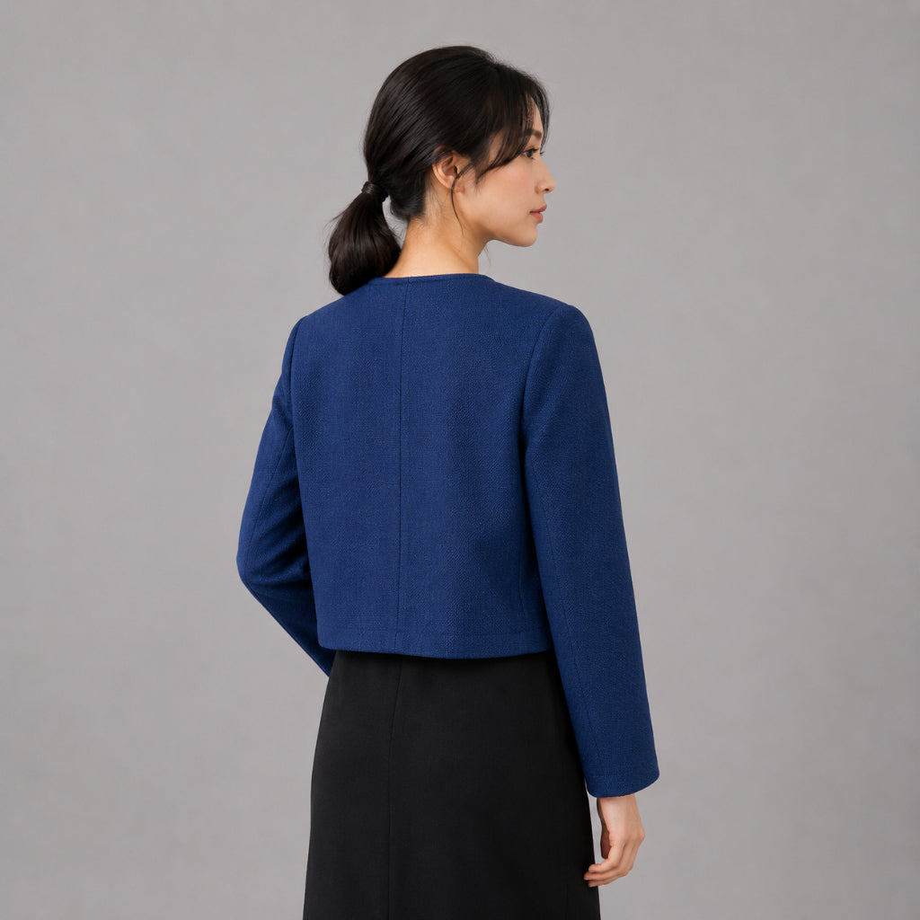 YFS Women Button Cropped Blazer