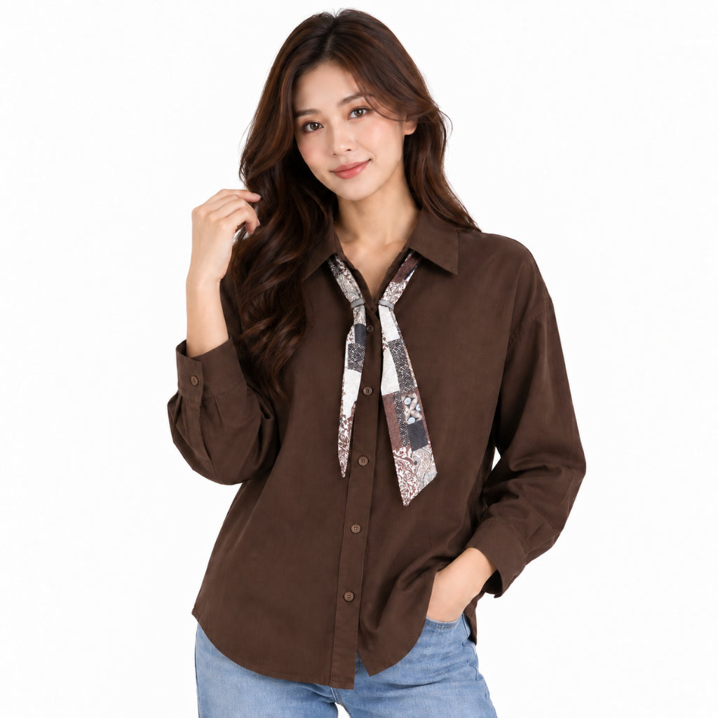 YFS Scarf Detail Long Sleeve Shirt