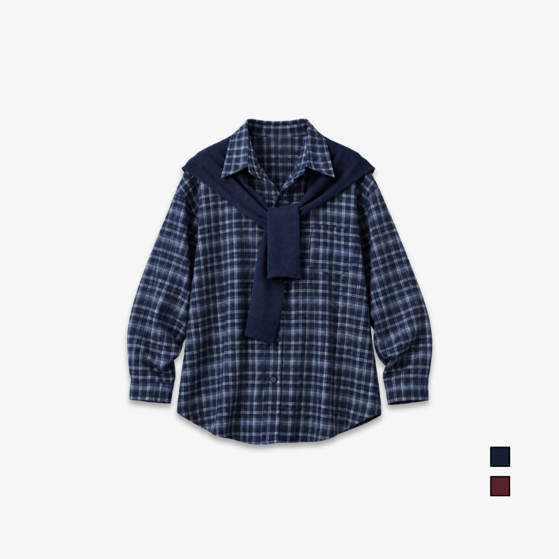 YFS Plaid Layered Long Sleeve Shirt