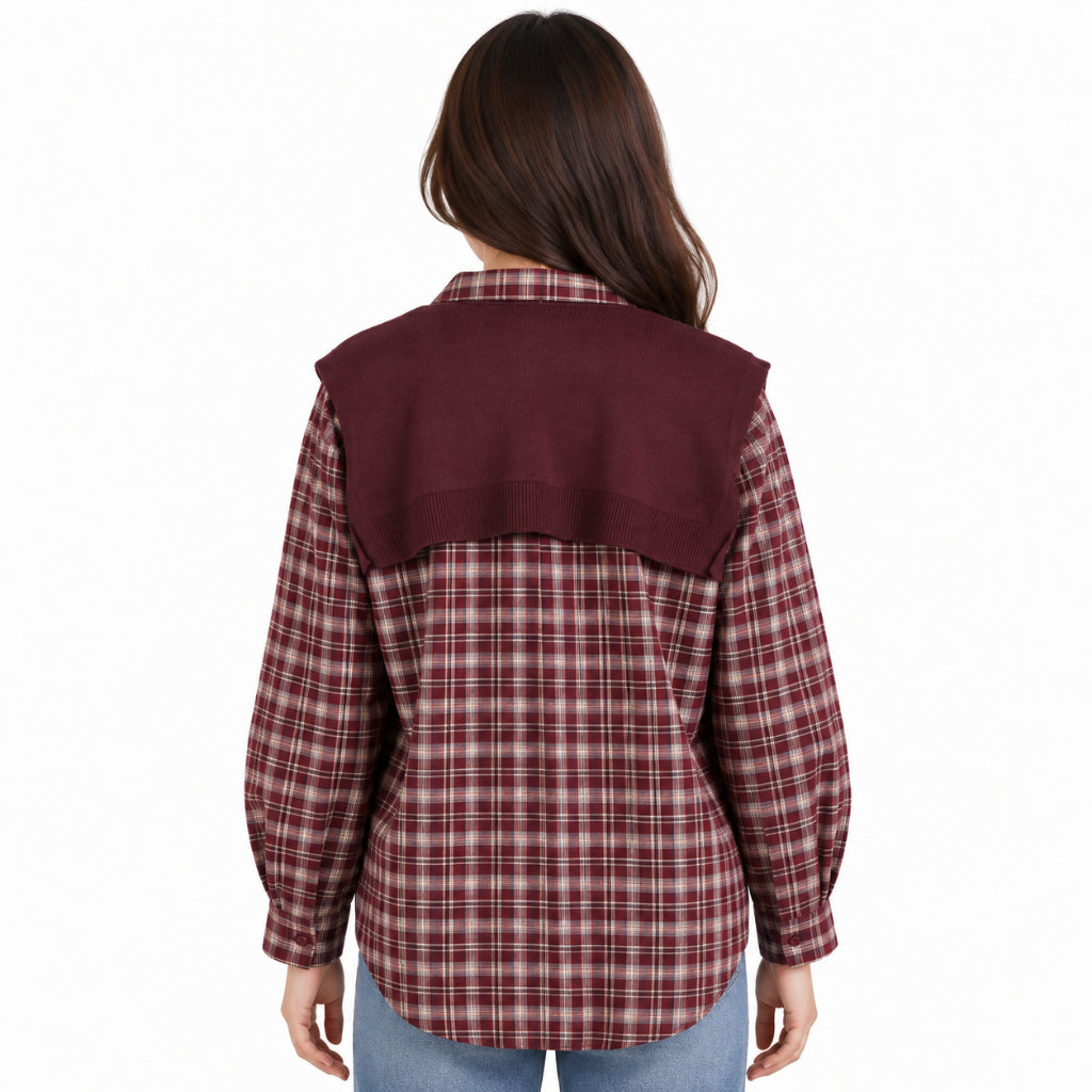 YFS Plaid Layered Long Sleeve Shirt