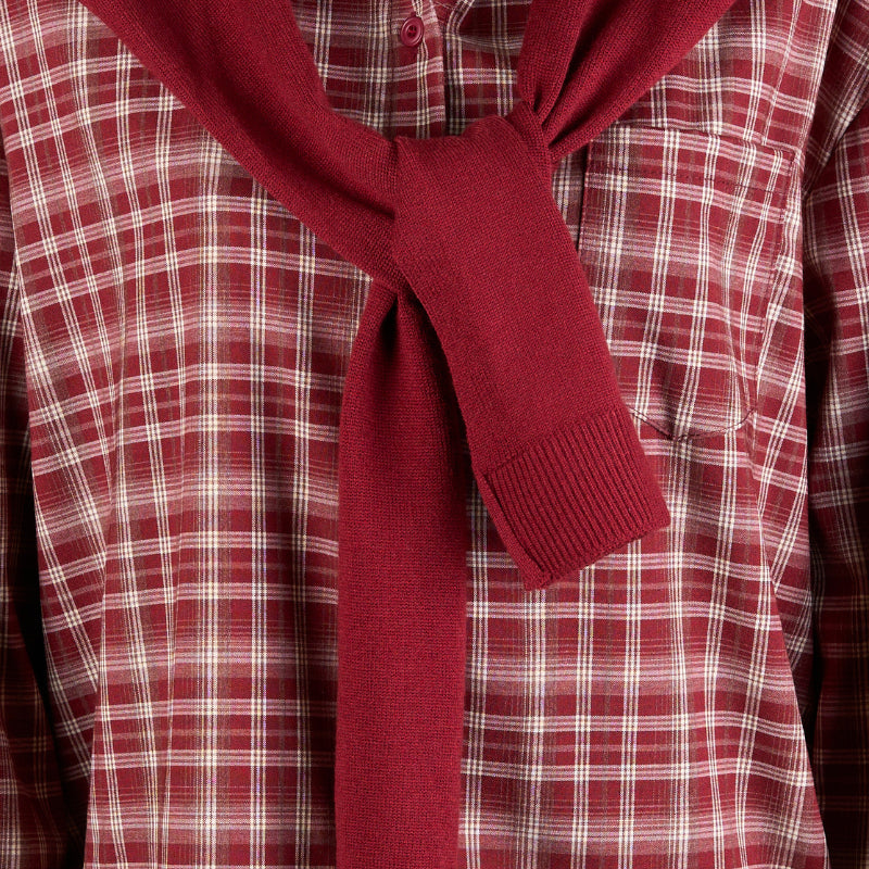 YFS Long Sleeve Plaid Knit Top