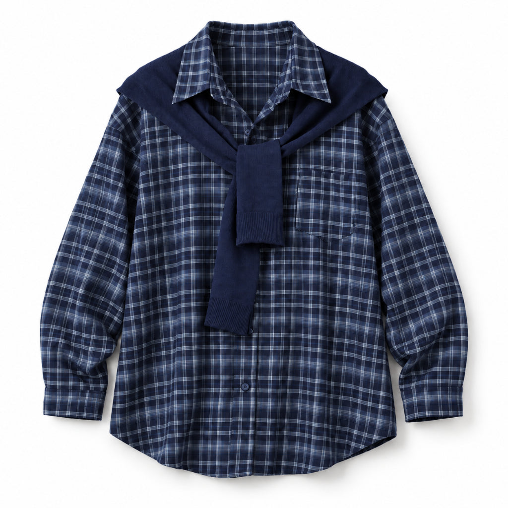 YFS Plaid Layered Long Sleeve Shirt