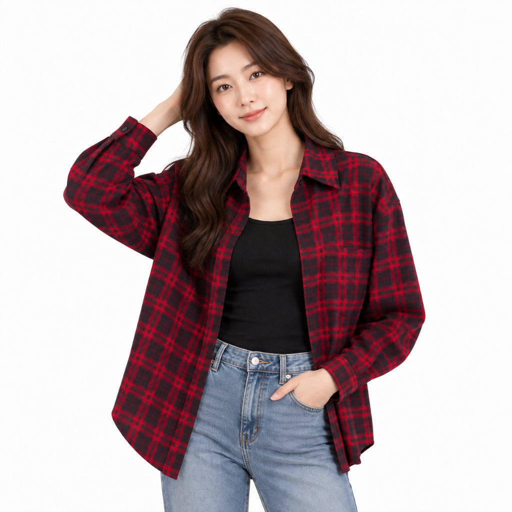 YFS Plaid & Solid Long Sleeve Shirt