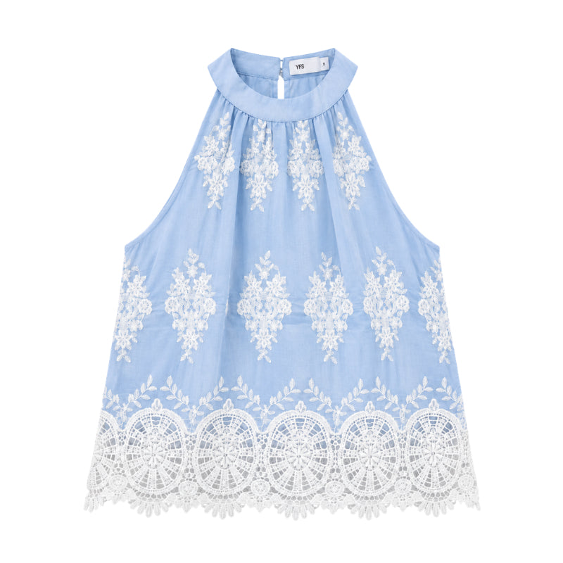 YFS Embroidered Halter Top & Shorts Set