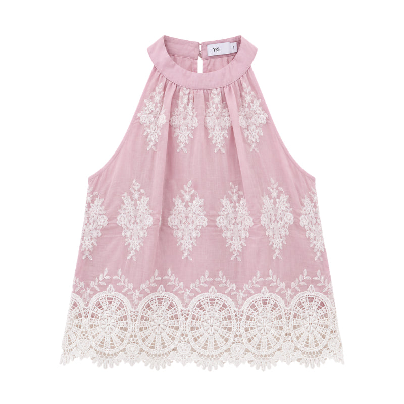 YFS Embroidered Halter Top & Shorts Set