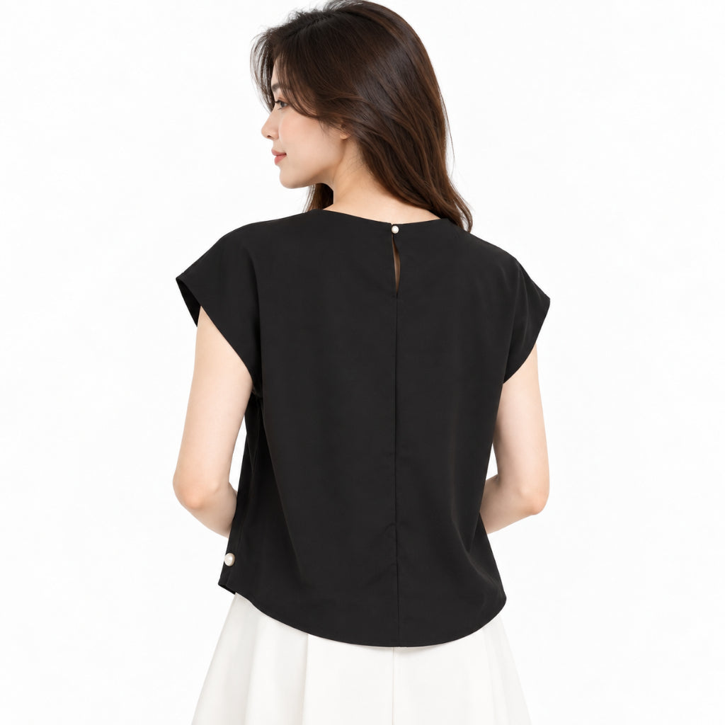 YFS Pearl Detail Short Sleeve Top