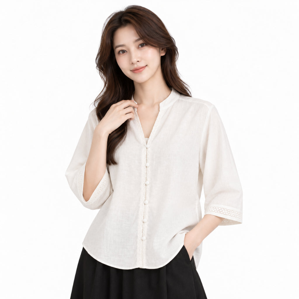 YFS Lace Trim Short Sleeve Shirt
