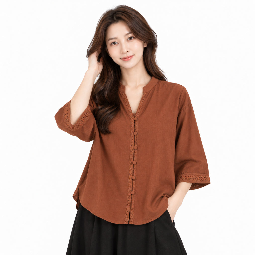 YFS Lace Trim Short Sleeve Shirt