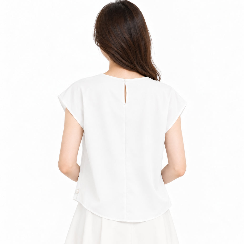 YFS Pearl Detail Short Sleeve Top
